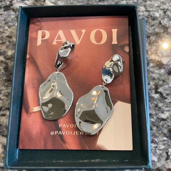 14k Gold Plated White Gold 925 Sterling Silver Drop Dangle Earrings - Picture 1 of 11